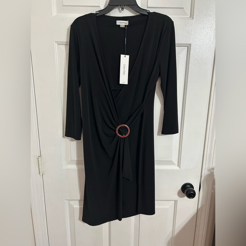 Calvin Klein Black Wrap Dress